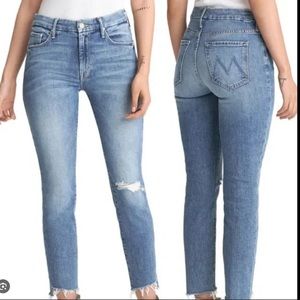 MOTHER Looker Ankle Step Fray Jeans. Sz 29